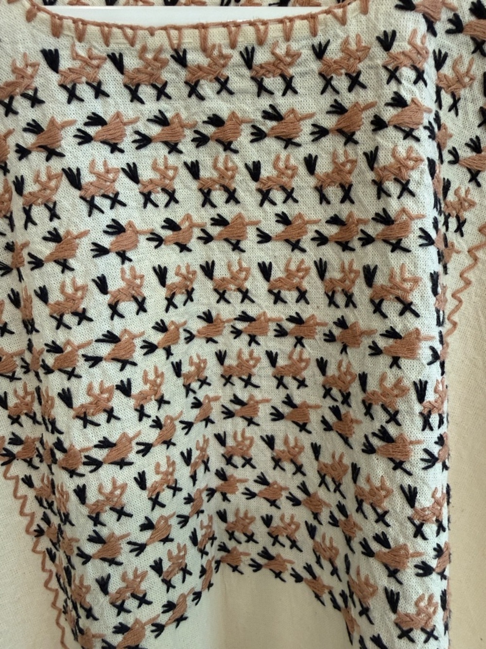 Hand-embroidered Vintage Mexican Huipil Style Dress - Picture 4 of 4